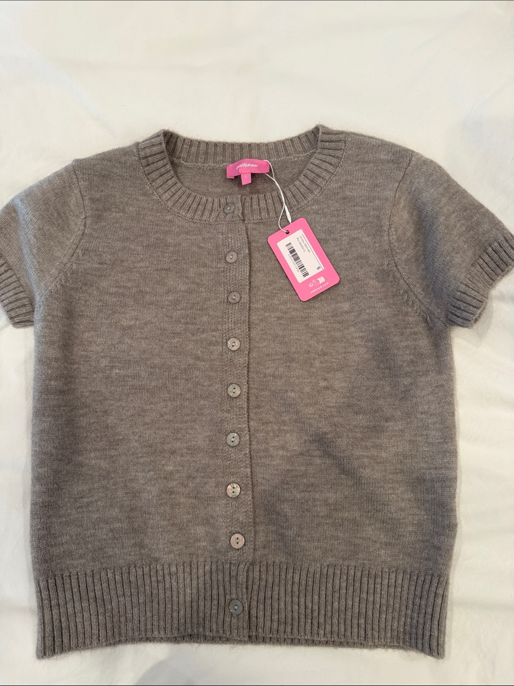 BRAND NEW Edikted Short Sleeve Button Cardigan in Gray
